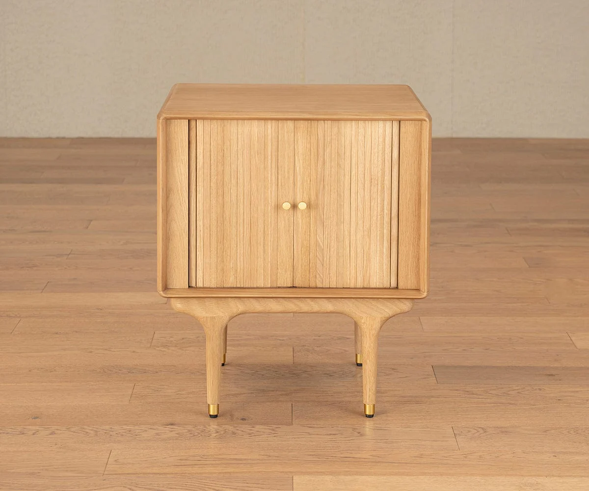 Hendrick Tambour Nightstand - White Oak - Image 3