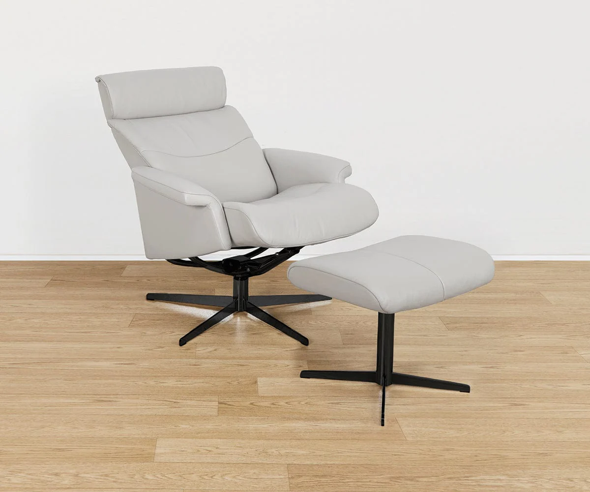 Leif Leather Recliner & Ottoman - Image 3
