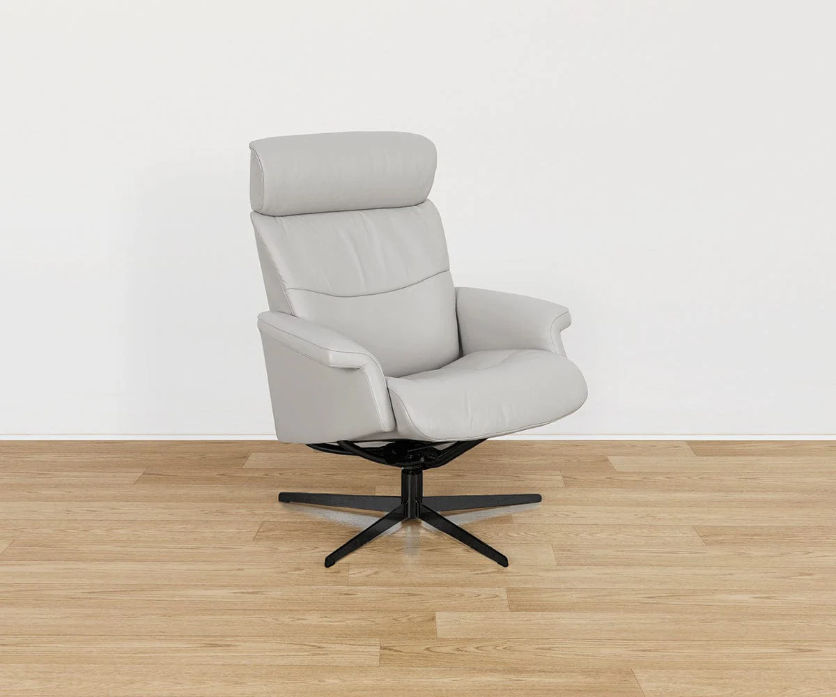Leif Leather Recliner & Ottoman - Image 7