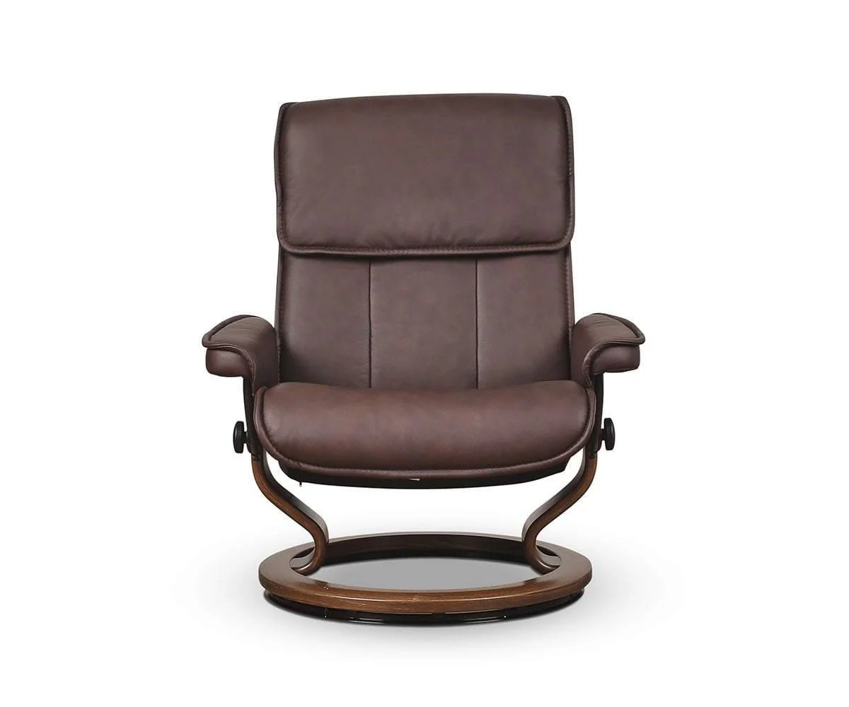Stressless® Admiral Recliner & Ottoman - Chocolate - Image 4