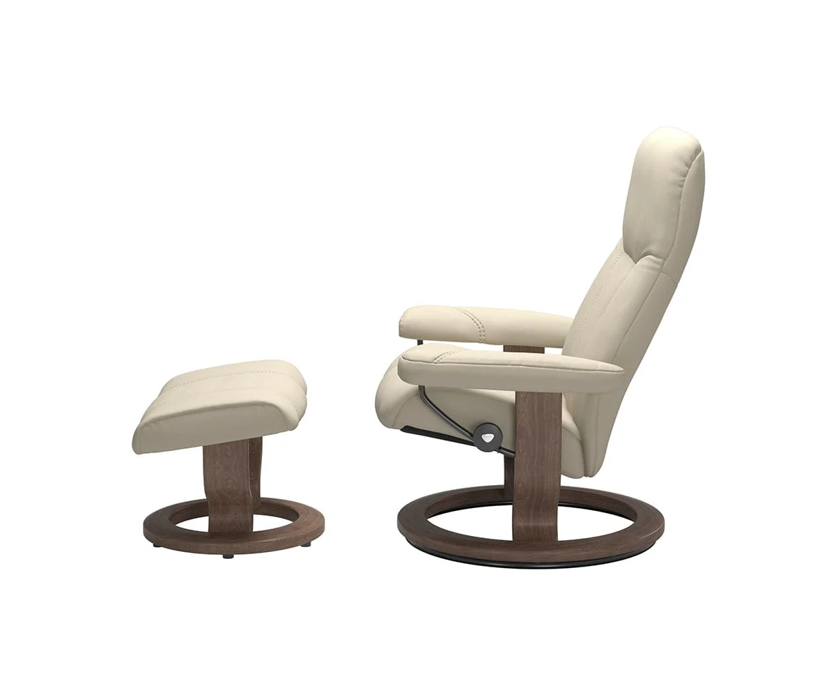 Stressless® Consul Recliner & Ottoman - Cream - Image 3